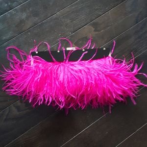 Bcbg feather clutch